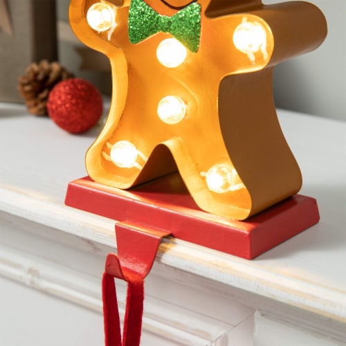 Glitzhome Inch Tall Marquee Gingerbread Man Christmas Stocking