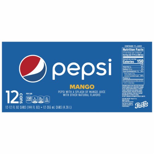 Pepsi Splash Of Mango Cola Soda 12 Cans 12 Fl Oz Kroger