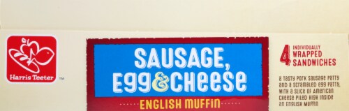 Harris Teeter Sausage Egg Cheese English Muffin Sandwiches 4 Ct