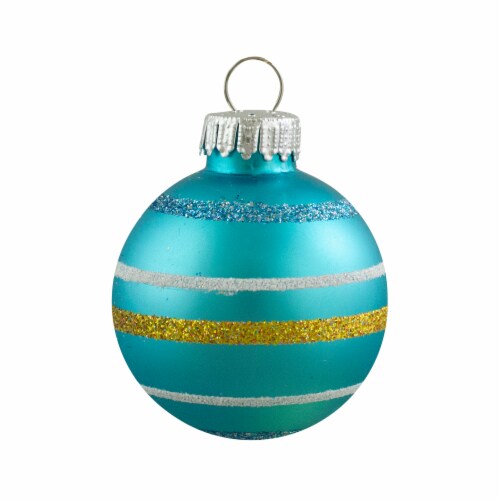 Northlight Ct Green And Blue Matte Glass Christmas Ball Ornaments