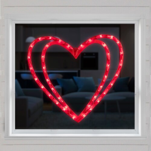 Northlight Lighted Double Heart Inset Valentine S Day Window Silhouette