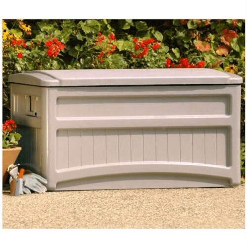 Suncast Gallon Outdoor Patio Deck Storage Organization Box Taupe