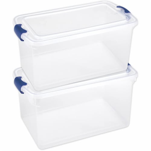 Homz Quart Heavy Duty Modular Stackable Storage Containers Clear