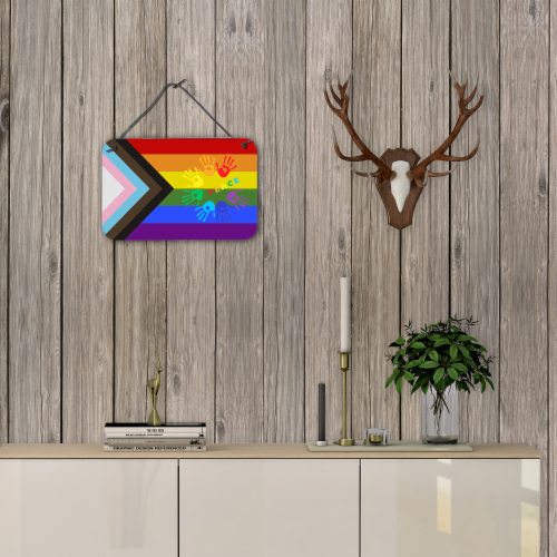 Gay Pride Peace Hands Progress Pride Wall Or Door Hanging Prints