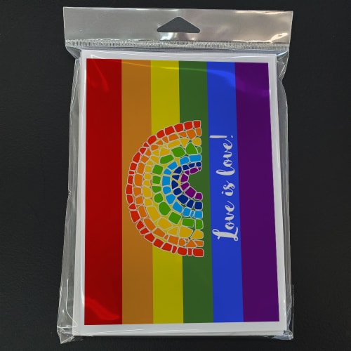 Gay Pride Love Is Love Mosaic Rainbow Greeting Cards And Envelopes Pack