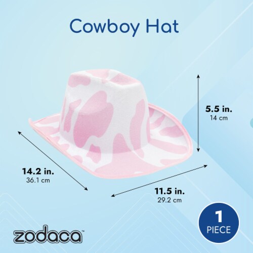 Pink Cow Print Cowboy Hat For Adults And Cowgirls One Size Pack