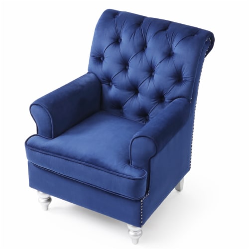 Anna Blue Tufted Accent Chair Food Less