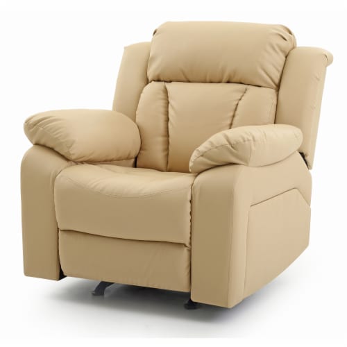 Daria Beige Faux Leather Upholstery Reclining Chair 1 Fred Meyer