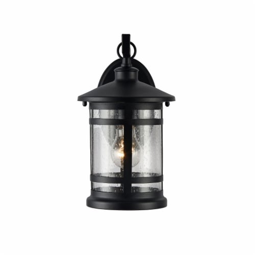 Chloe Abbington Transitional Light Textured Black Outdoor Wall Sconce