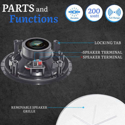 Vaiyer Pair Of 6 5 Inch 8 Ohm 200 Watts Frameless Speakers Flush Mount