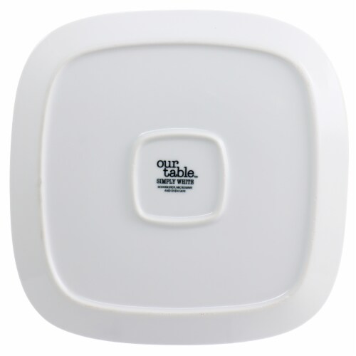 Our Table Simply White 6 Piece 10 Inch Square Fine Ceramic Dinner Plate