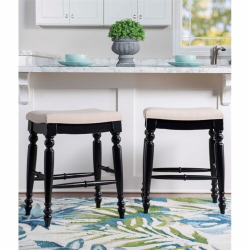 Riverbay Furniture 25 Transitional Wood Backless Counter Stool In Black