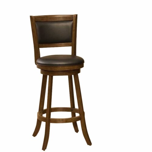 Bowery Hill H Transitional Wood Swivel Counter Stool In Brown