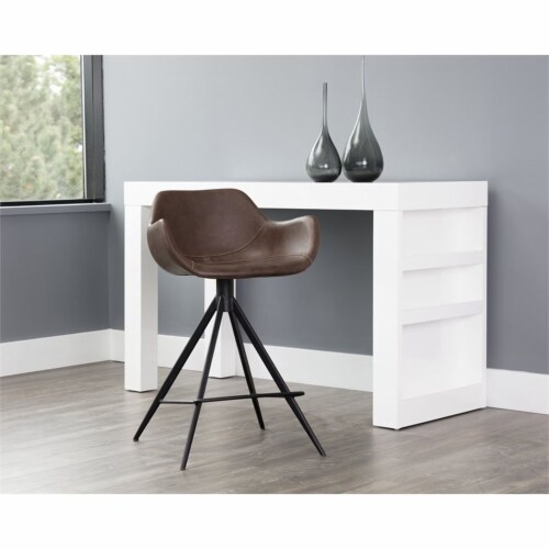 Sunpan Owen 26 Modern Faux Leather Swivel Counter Stool In Hearthstone