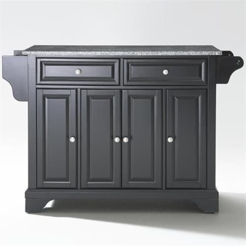 Crosley LaFayette Solid Granite Top Kitchen Island In Black Finish 1