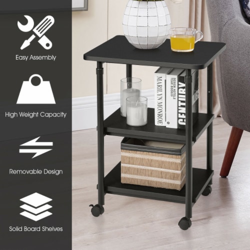 Tier Adjustable Printer Stand With Degree Swivel Casters Unit