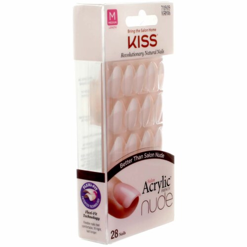 Kiss Salon Acrylic Nude Medium Length French Acrylic Nails 28 Ct Kroger