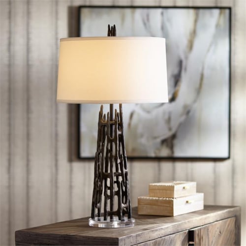 Pacific Coast Lighting Paragon Scaffolding Resin And Fabric Table Lamp