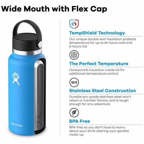 Hydro Flask Wide Mouth Water Bottle With Flex Cap Oz Smiths