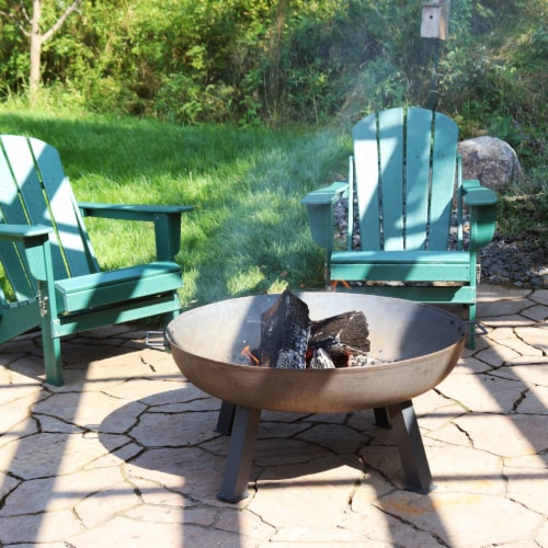 Sunnydaze In Rustic Cast Iron Fire Pit Bowl With Stand Steel