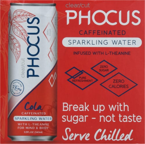 Phocus Caffeinated Cola Flavored Sparkling Water Cans 4 Pk 11 5 Fl