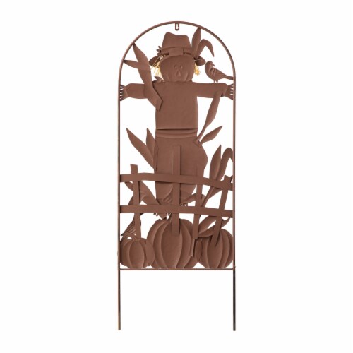 Glitzhome Inch Tall Fall Metal Arch Scarecrow Yard Stake Set Of