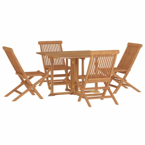 Vidaxl Piece Folding Patio Dining Set Solid Wood Teak X