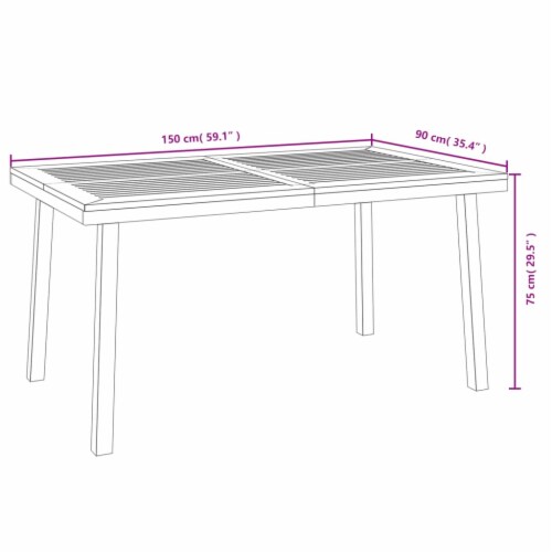 VidaXL 7 Piece Patio Dining Set Solid Wood Acacia And Metal 59 1