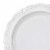 White Vintage Round Disposable Plastic Dinner Plates Plates