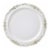 White With Gold Vintage Rim Round Disposable Plastic Dinner Plates