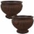 Sunnydaze In Elizabeth Ribbed Urn Polyresin Planter Rust Set Of