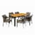 Noble House Ramstead 7 Piece Outdoor Acacia Wood And Wicker Dining Set